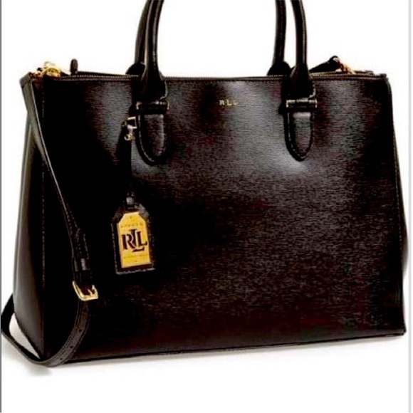 “RARE” Ralph Lauren Black Newbury Double Zip Tote, NWOT - Picture 13 of 13